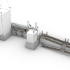 Train station 3D layout for precast concrete handrails